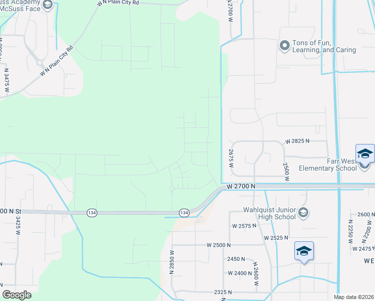 map of restaurants, bars, coffee shops, grocery stores, and more near 2788 West 2775 North in Ogden
