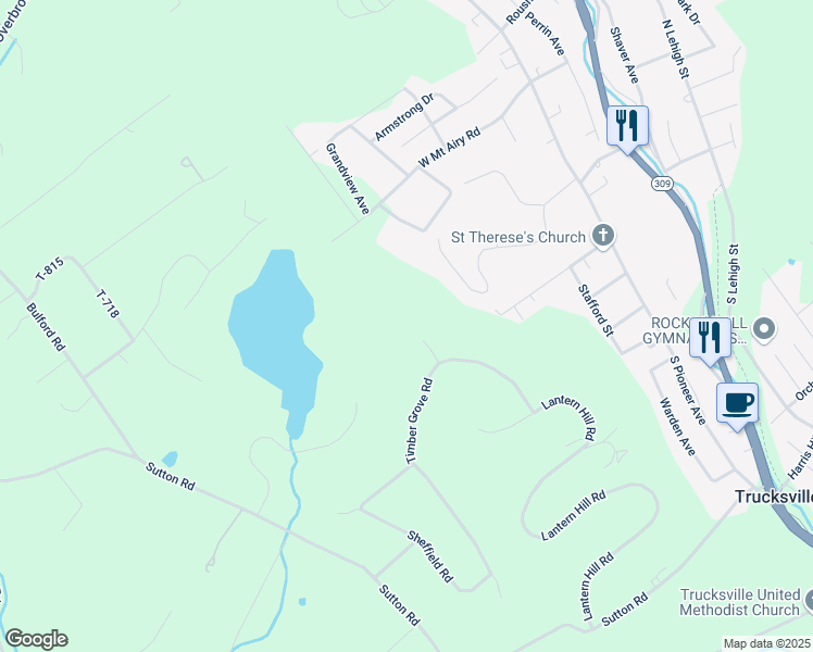 map of restaurants, bars, coffee shops, grocery stores, and more near 1298 Moorgan Circle in Shavertown