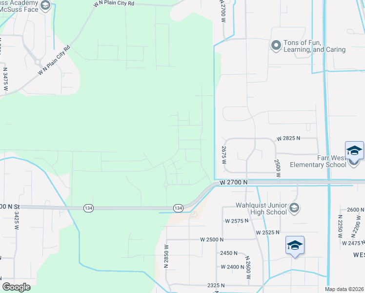 map of restaurants, bars, coffee shops, grocery stores, and more near 2792 West 2775 North in Ogden