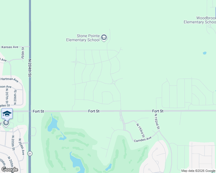 map of restaurants, bars, coffee shops, grocery stores, and more near 19584-20398 Fort Street in Bennington