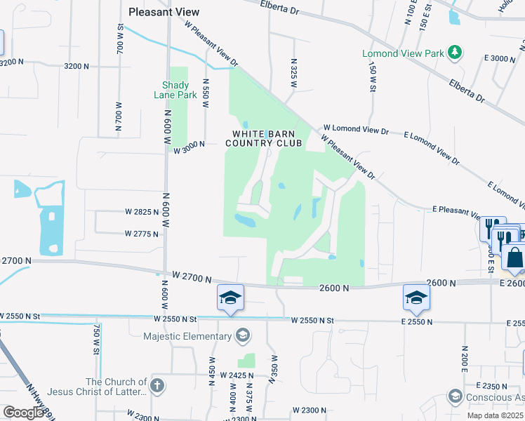 map of restaurants, bars, coffee shops, grocery stores, and more near 307 West Willow Way in Ogden