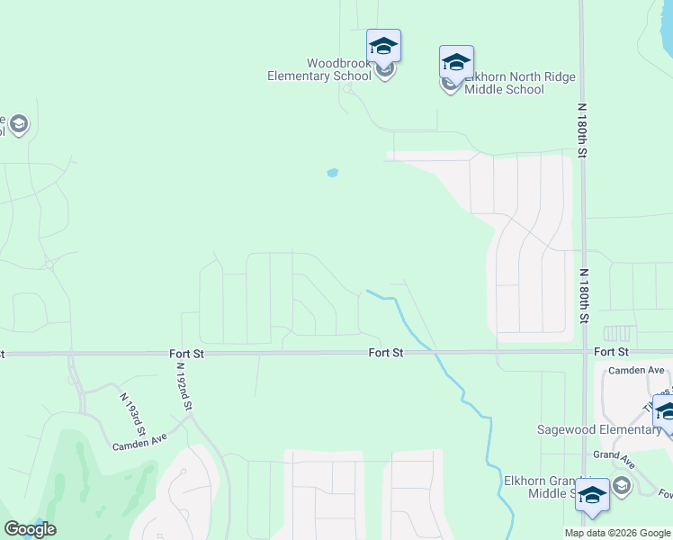 map of restaurants, bars, coffee shops, grocery stores, and more near 18818 Fort Street in Omaha