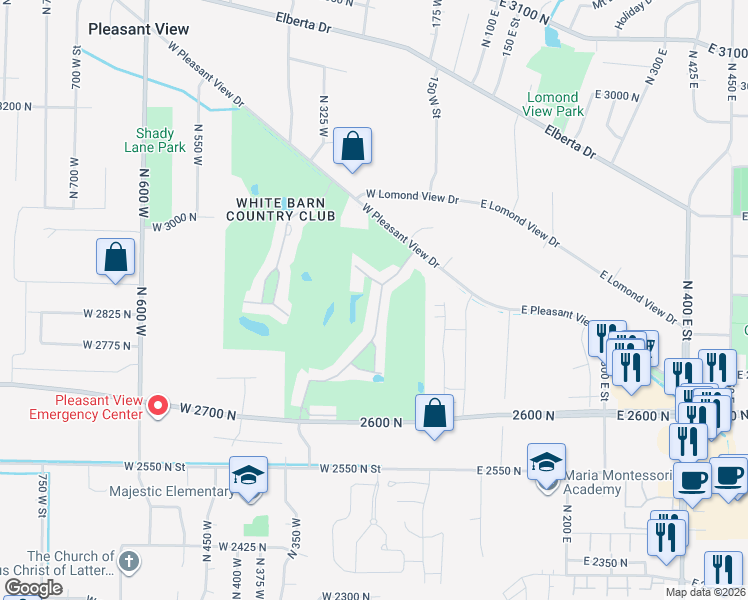 map of restaurants, bars, coffee shops, grocery stores, and more near 43 Hillsborough Drive in Ogden