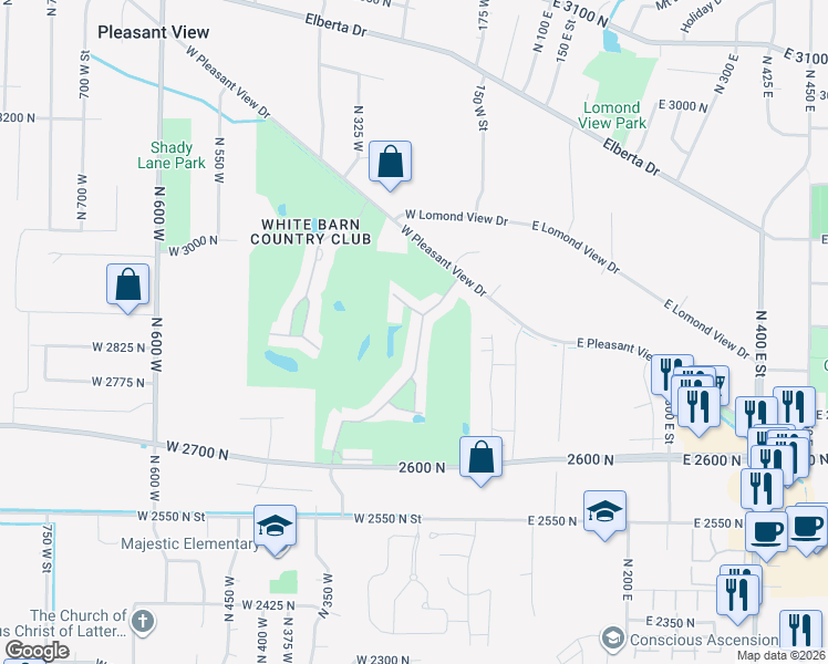 map of restaurants, bars, coffee shops, grocery stores, and more near 39 Hillsborough Drive in Pleasant View