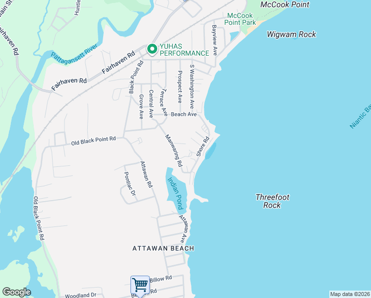 map of restaurants, bars, coffee shops, grocery stores, and more near 4 Barrett Drive in East Lyme