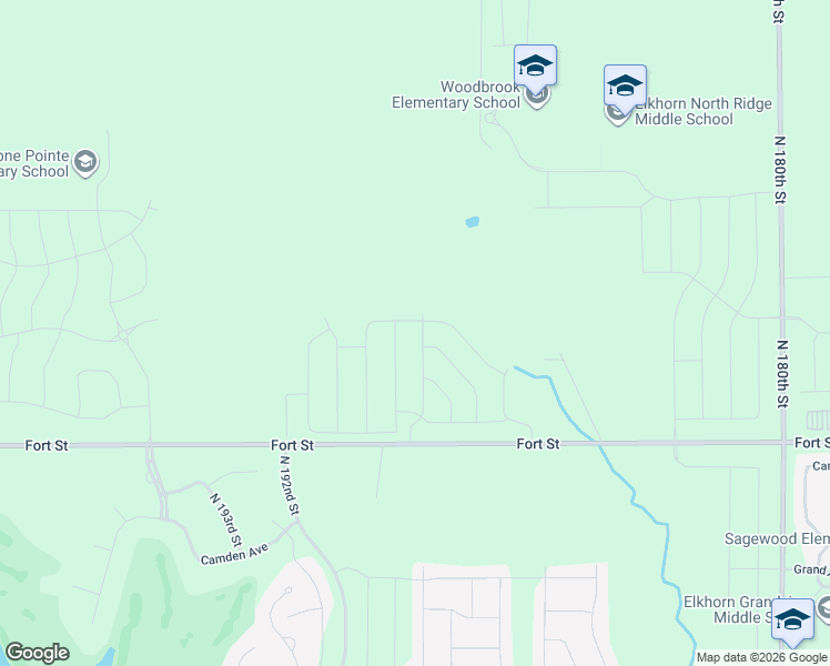map of restaurants, bars, coffee shops, grocery stores, and more near 18818 Fort Street in Elkhorn