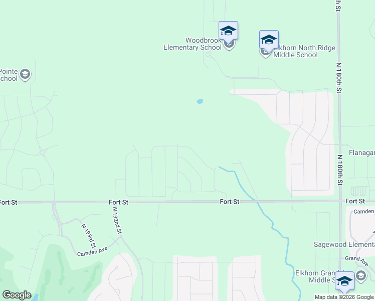 map of restaurants, bars, coffee shops, grocery stores, and more near 18818 Fort Street in Elkhorn