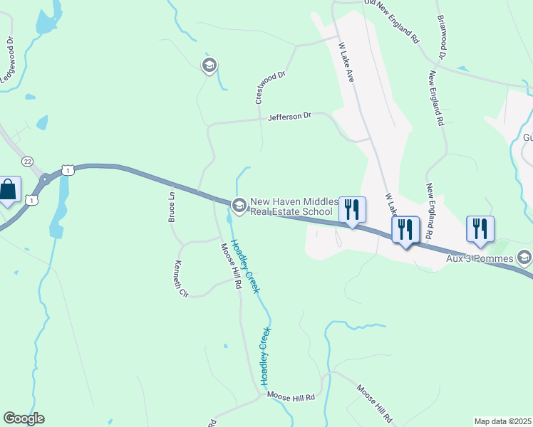 map of restaurants, bars, coffee shops, grocery stores, and more near 2692 Boston Post Road in Guilford