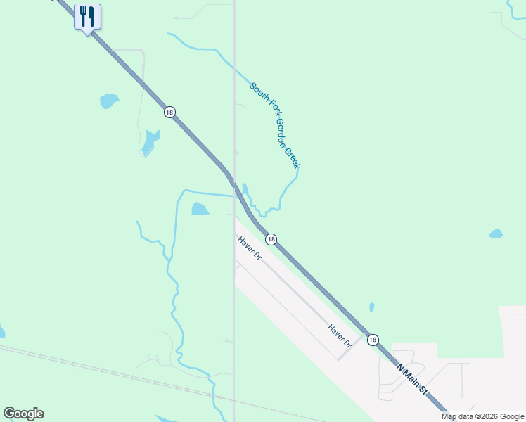 map of restaurants, bars, coffee shops, grocery stores, and more near 2105 Ohio 18 in Hicksville