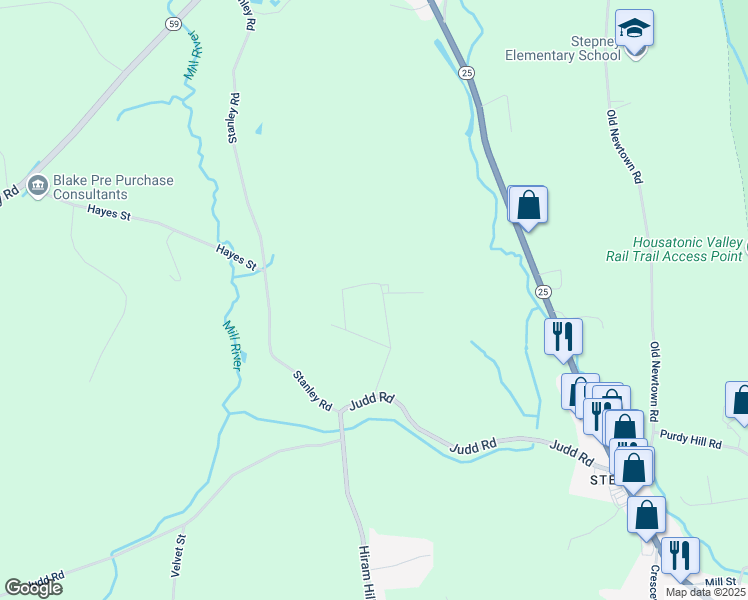 map of restaurants, bars, coffee shops, grocery stores, and more near 3 Patmar Lane in Monroe