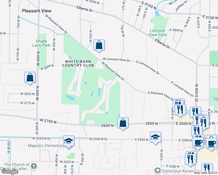 map of restaurants, bars, coffee shops, grocery stores, and more near 34 Hillsborough Drive in Ogden