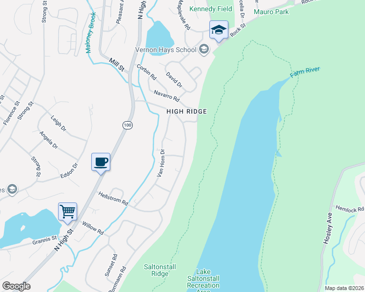 map of restaurants, bars, coffee shops, grocery stores, and more near 81 Hellstrom Road in East Haven