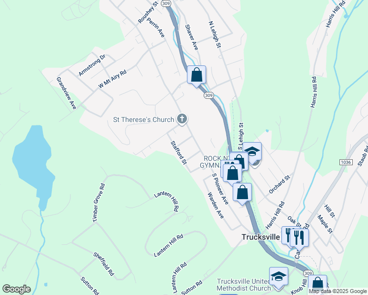 map of restaurants, bars, coffee shops, grocery stores, and more near 60 Vonderheid Street in Trucksville