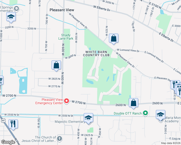 map of restaurants, bars, coffee shops, grocery stores, and more near 62 White Barn Drive in Ogden