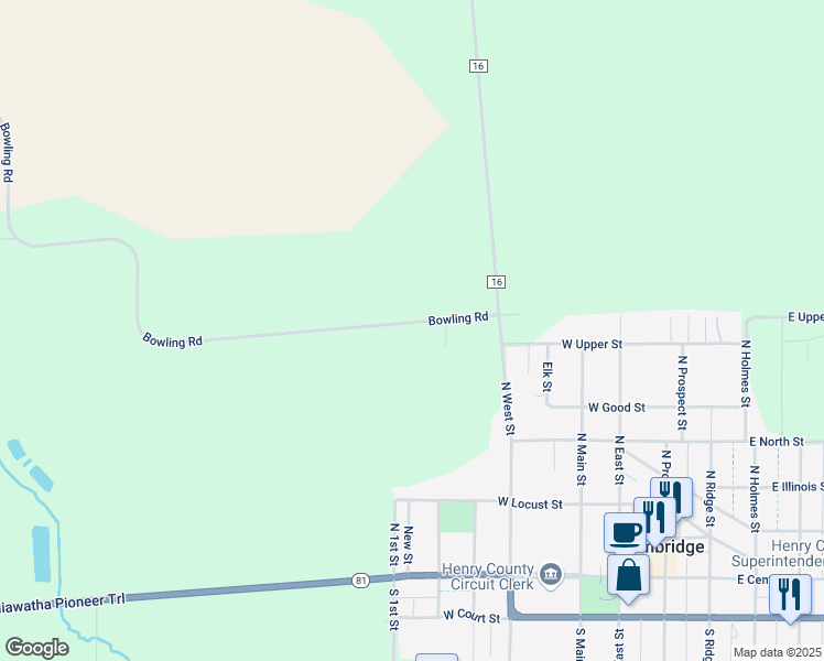 map of restaurants, bars, coffee shops, grocery stores, and more near 517 West Upper Street in Cambridge