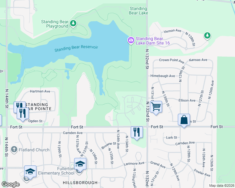 map of restaurants, bars, coffee shops, grocery stores, and more near 13412 Ellison Circle in Omaha