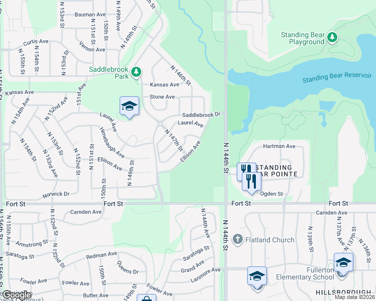 map of restaurants, bars, coffee shops, grocery stores, and more near 14632 Ellison Avenue in Omaha