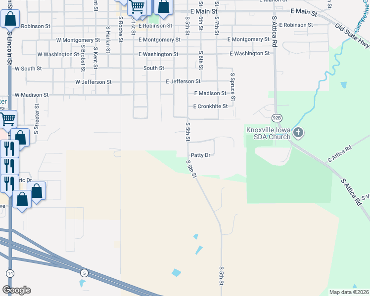 map of restaurants, bars, coffee shops, grocery stores, and more near 1104 South 5th Street in Knoxville