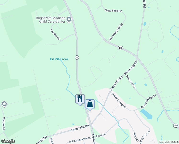 map of restaurants, bars, coffee shops, grocery stores, and more near 96 Robin Ridge Drive in Madison