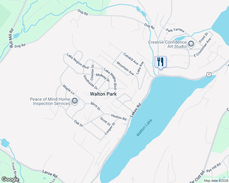 map of restaurants, bars, coffee shops, grocery stores, and more near 47 Lake Region Boulevard in Monroe
