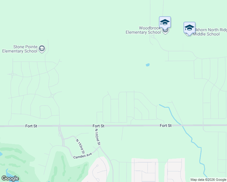 map of restaurants, bars, coffee shops, grocery stores, and more near 19198 Fort Street in Douglas County