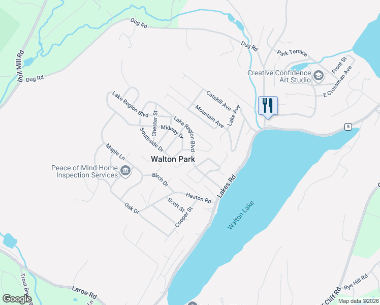 map of restaurants, bars, coffee shops, grocery stores, and more near 47 Lake Region Boulevard in Monroe