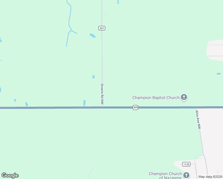 map of restaurants, bars, coffee shops, grocery stores, and more near 5834 Downs Road Northwest in Warren