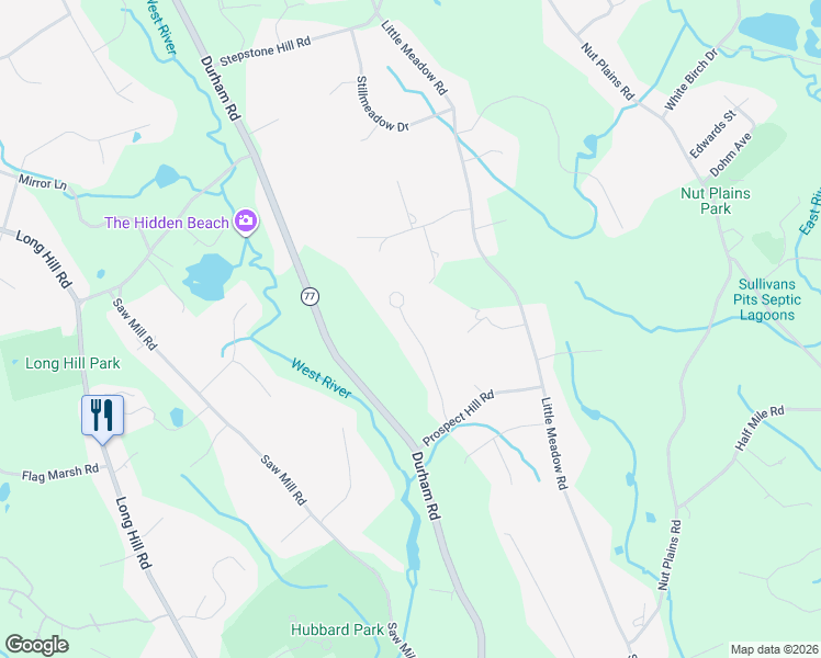 map of restaurants, bars, coffee shops, grocery stores, and more near 134 High Meadow Road in Guilford