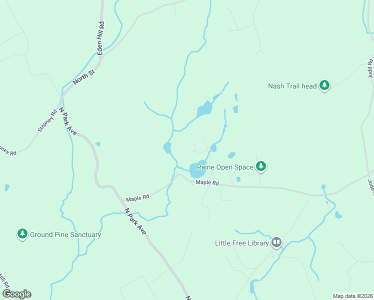 map of restaurants, bars, coffee shops, grocery stores, and more near 260 Maple Road in Easton