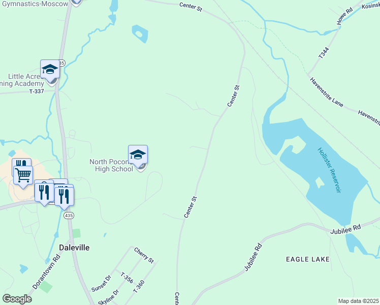 map of restaurants, bars, coffee shops, grocery stores, and more near 59-177 Center Street in Lackawanna County