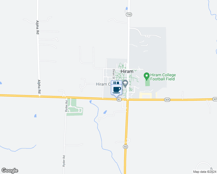 map of restaurants, bars, coffee shops, grocery stores, and more near 6800 Bancroft Street in Hiram