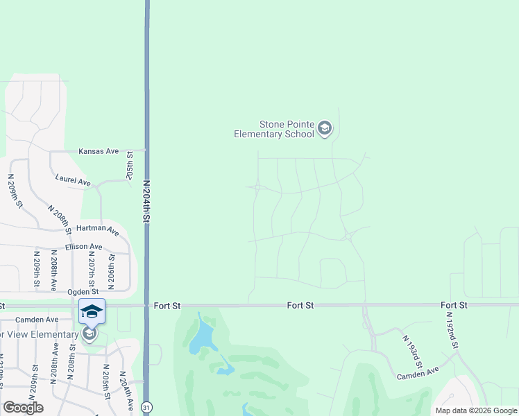 map of restaurants, bars, coffee shops, grocery stores, and more near 5301-5699 North 204th Street in Omaha