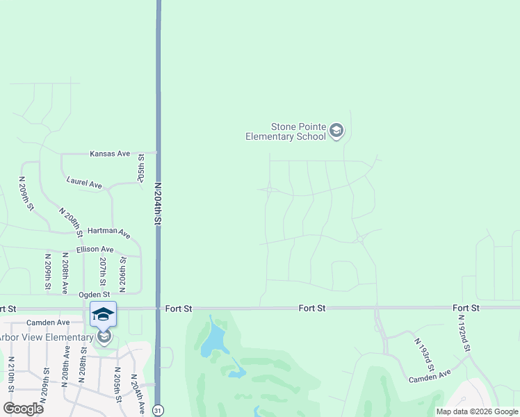 map of restaurants, bars, coffee shops, grocery stores, and more near 5301-5699 North 204th Street in Omaha