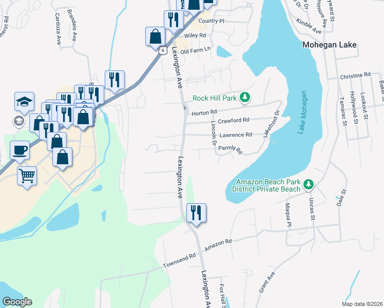 map of restaurants, bars, coffee shops, grocery stores, and more near 3230 Lexington Avenue in Mohegan Lake