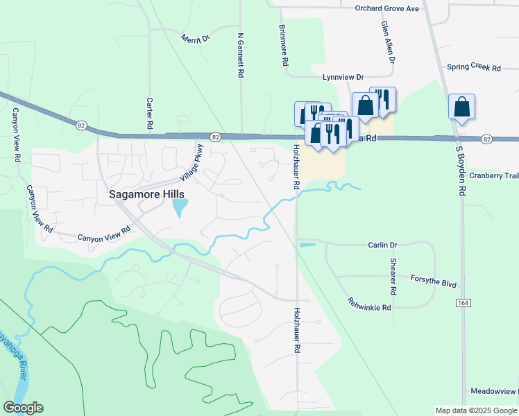 map of restaurants, bars, coffee shops, grocery stores, and more near 701 Village Club Road in Northfield