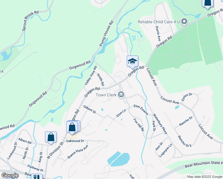map of restaurants, bars, coffee shops, grocery stores, and more near 100 Oregon Road in Cortlandt