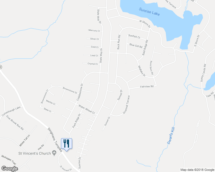 map of restaurants, bars, coffee shops, grocery stores, and more near 168 Sunrise Drive in Milford