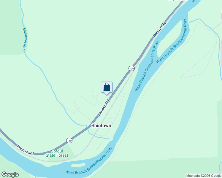 map of restaurants, bars, coffee shops, grocery stores, and more near 64 Elizabeth Street in Renovo