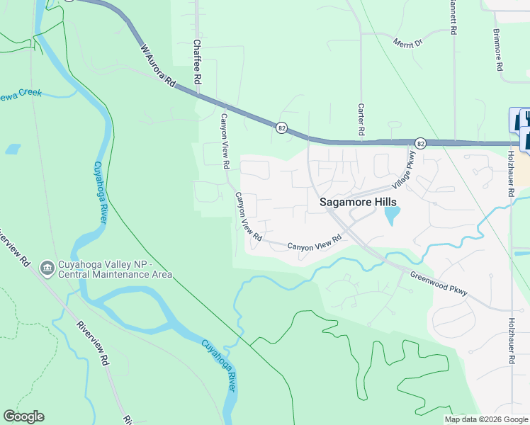 map of restaurants, bars, coffee shops, grocery stores, and more near 1105 Canyon View Road in Northfield