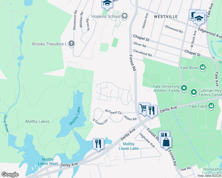 map of restaurants, bars, coffee shops, grocery stores, and more near 791 Tummel Lane in West Haven