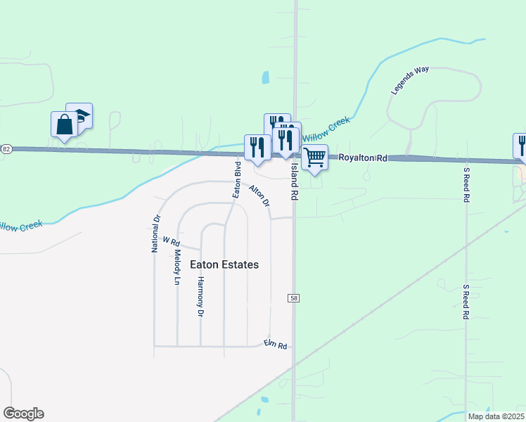 map of restaurants, bars, coffee shops, grocery stores, and more near 12168 Alton Drive in Grafton
