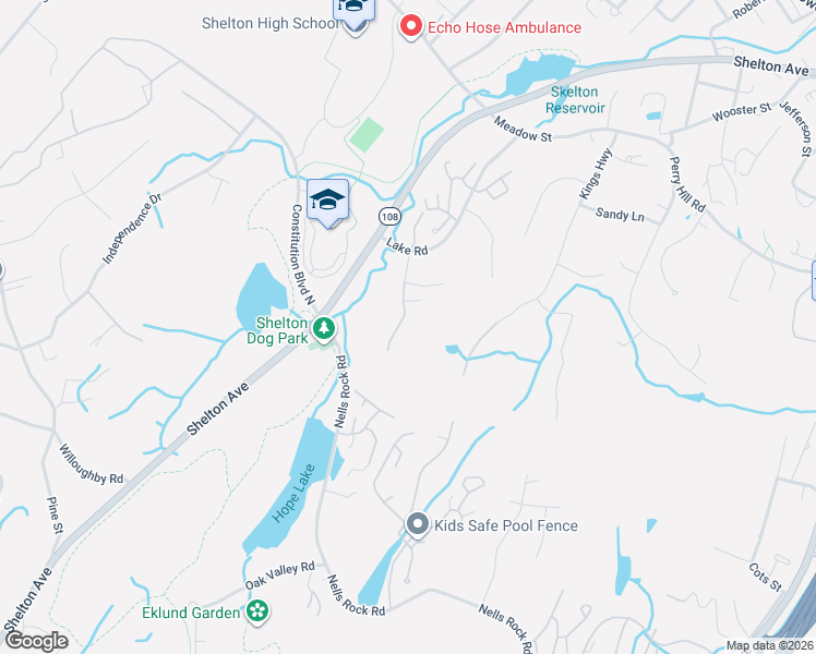 map of restaurants, bars, coffee shops, grocery stores, and more near 32 Spice Bush Lane in Shelton