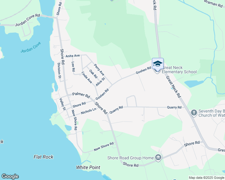 map of restaurants, bars, coffee shops, grocery stores, and more near 48 Goshen Road in Waterford
