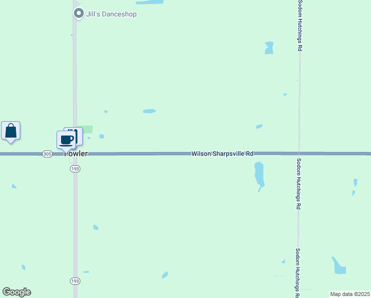 map of restaurants, bars, coffee shops, grocery stores, and more near 4795 Wilson Sharpsville Road in Fowler