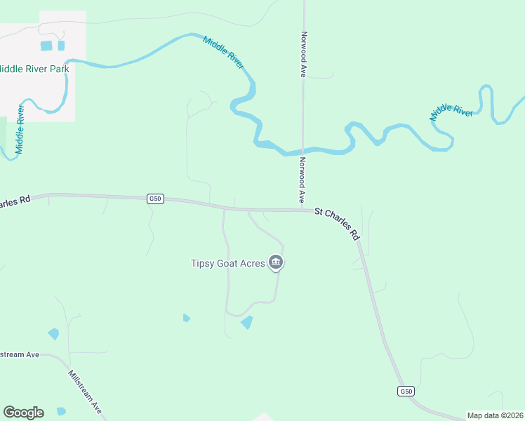 map of restaurants, bars, coffee shops, grocery stores, and more near 2342 Saint Charles Road in Winterset