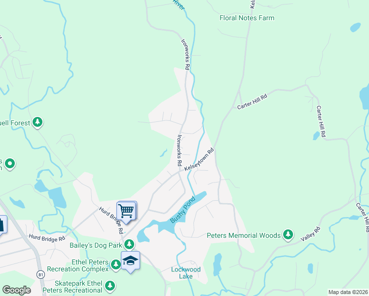map of restaurants, bars, coffee shops, grocery stores, and more near 7 Ironworks Road in Clinton