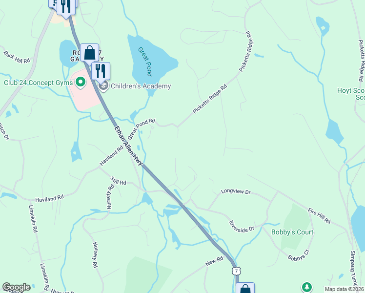 map of restaurants, bars, coffee shops, grocery stores, and more near 12 Cornerstone Court in Ridgefield