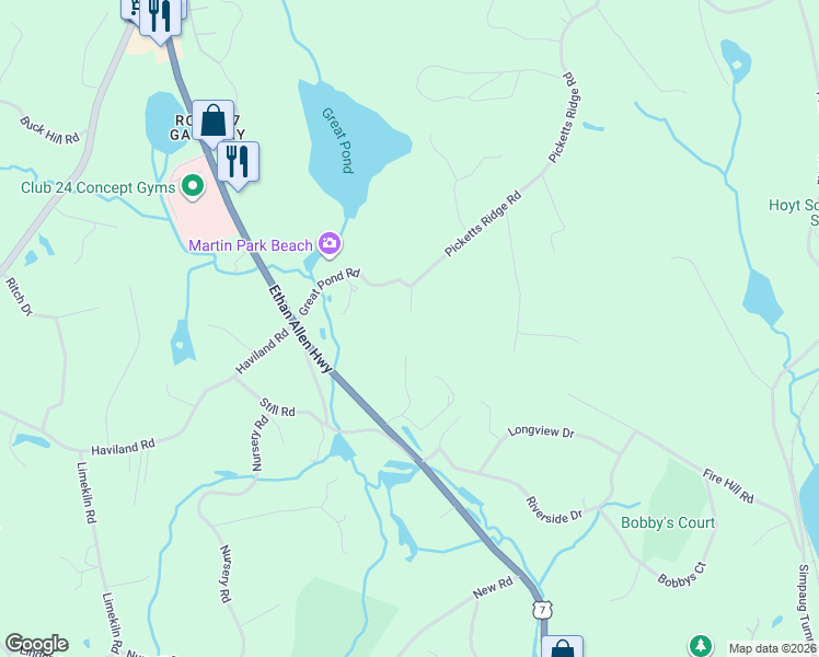map of restaurants, bars, coffee shops, grocery stores, and more near 14 Cornerstone Court in Ridgefield
