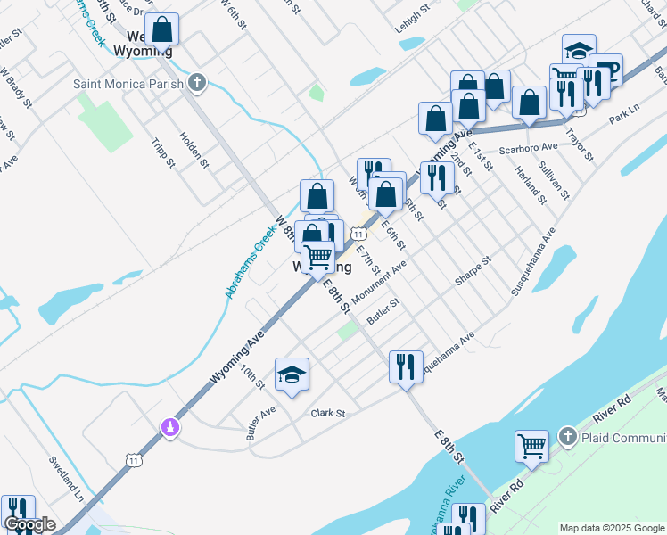 map of restaurants, bars, coffee shops, grocery stores, and more near in Wyoming