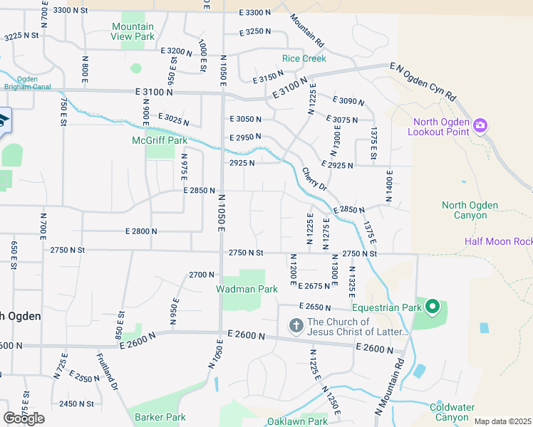 map of restaurants, bars, coffee shops, grocery stores, and more near 1141 East 2800 North in Ogden